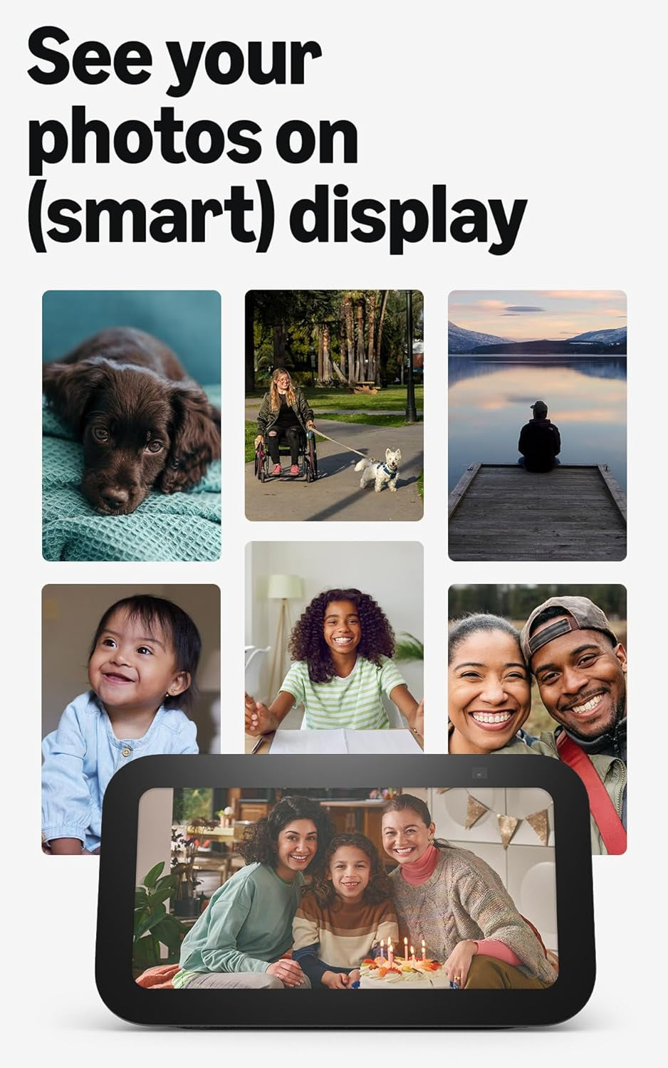 Like-New  Echo Show 5 (Newest Model), Smart Display with 2X the Bass and Clearer Sound, Glacier White