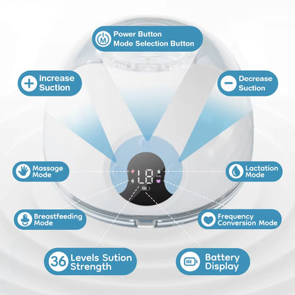 MAMIJOY Wearable Electric Breast Pump - Comfort Milk Collector with LED Display, 4 Modes & 36 Levels - Lightweight & Rechargeable